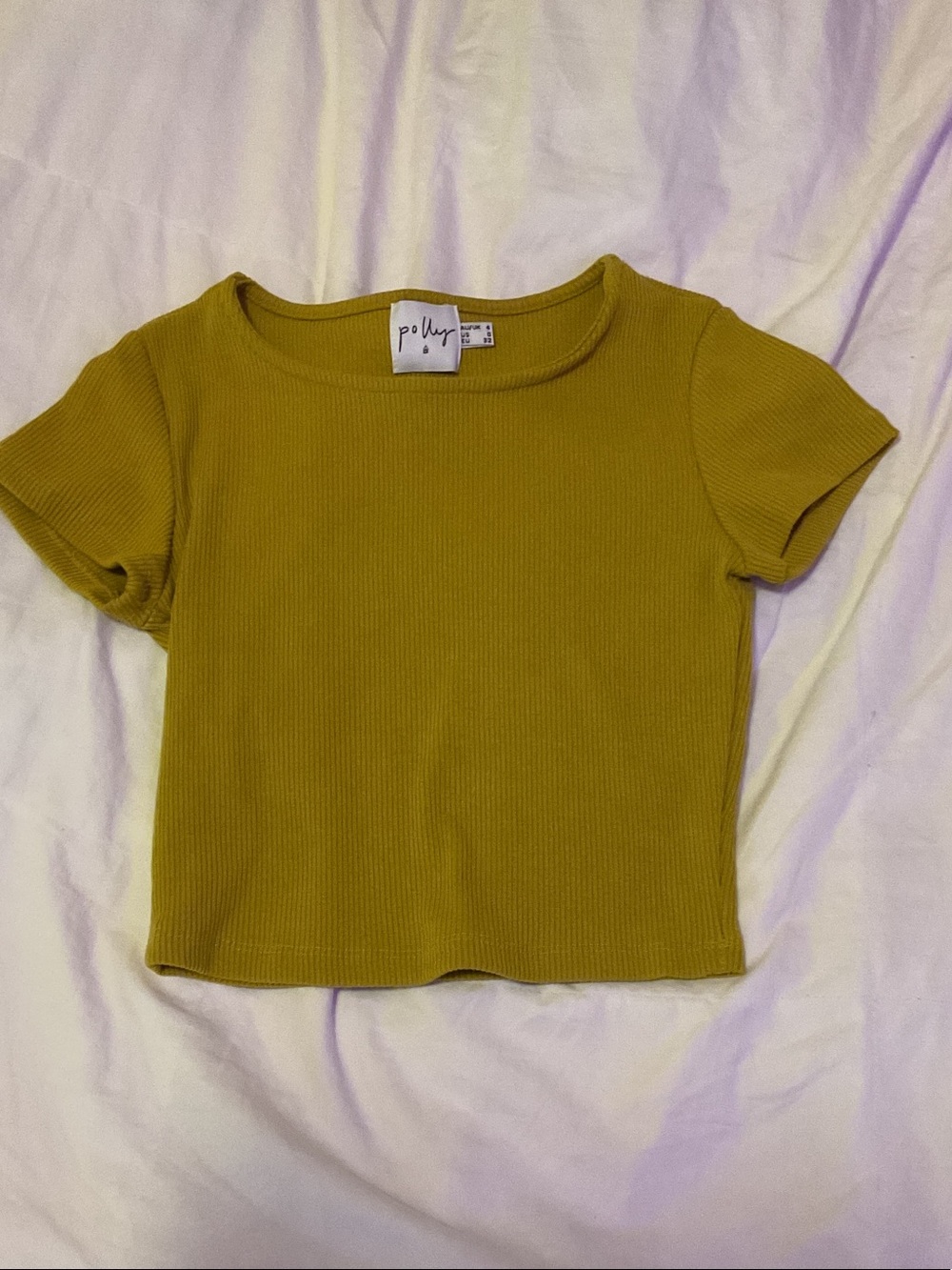Princess Polly Mustard Yellow Ribbed Baby Tee